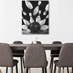 «Bowling ball and pins» в интерьере переговорной комнаты в офисе