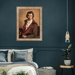 «Автопортрет 47» в интерьере классической спальни с темными стенами