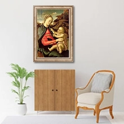 «The Virgin and Child c.1465-70» в интерьере в классическом стиле над комодом