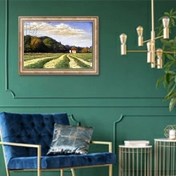 «Silage Time, 2004» в интерьере в классическом стиле с зеленой стеной
