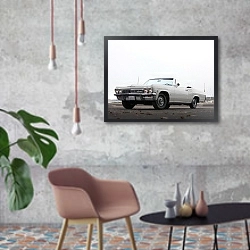«Chevrolet Impala Convertible '1965» в интерьере в стиле лофт с бетонной стеной