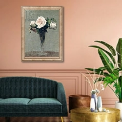 «Flowers, 1872» в интерьере классической гостиной над диваном