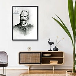 «Piotr Ilyich Tchaikovsky» в интерьере комнаты в стиле ретро над тумбой