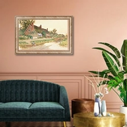 «Sailing the Boat» в интерьере классической гостиной над диваном