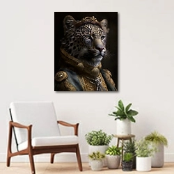 «Визирь Леопардов» в интерьере современной комнаты над креслом