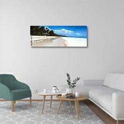«Занзибар, Пляж» в интерьере современной гостиной в светлых тонах