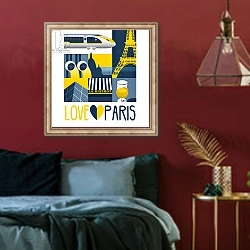 «Love Paris» в интерьере спальни с акцентной стеной