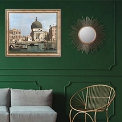 «Венеция - Сен-Симеоне Пикколо» в интерьере классической гостиной с зеленой стеной над диваном