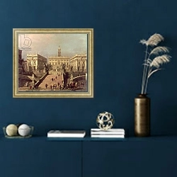 «View of Piazza del Campidoglio and Cordonata, Rome» в интерьере в классическом стиле в синих тонах