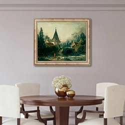 «Пейзаж в окрестностях Бовэ» в интерьере столовой в классическом стиле