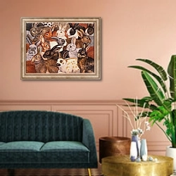 «Rabbit-Spread» в интерьере классической гостиной над диваном