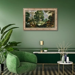 «Garden of Eden» в интерьере гостиной в зеленых тонах