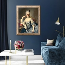 «Archduchess Marie Antoinette Habsburg-Lotharingen 1767-68» в интерьере в классическом стиле в синих тонах