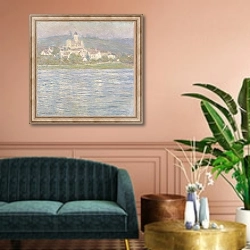 «Вефейл, пасмурная погода» в интерьере классической гостиной над диваном