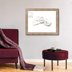 «Curled-up Sheet, 2004» в интерьере гостиной в бордовых тонах