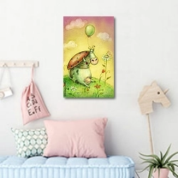 «Божья коровка с воздушным шариком» в интерьере детской комнаты для девочки в пастельных тонах