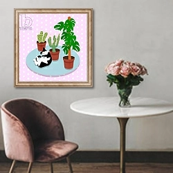 «The Cat and the Cacti» в интерьере в классическом стиле над креслом