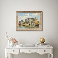 «Vendramin Calergi from the Grand Canal, Venice» в интерьере в классическом стиле над столом