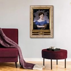 «Anna Amalia Maria» в интерьере гостиной в бордовых тонах