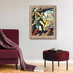 «Robin Hood 6» в интерьере гостиной в бордовых тонах