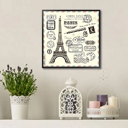 «Почтовая марка из Парижа» в интерьере в стиле прованс с лавандой и свечами