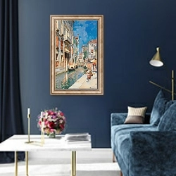 «A Venetian canal» в интерьере в классическом стиле в синих тонах