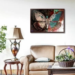 «Разноцветная ретро-бабочка» в интерьере гостиной в стиле прованс