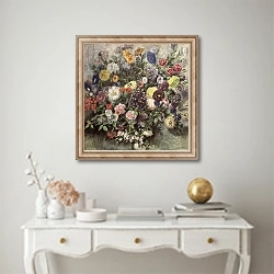 «Bouquet of Flowers 2» в интерьере в классическом стиле над столом