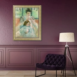 «Mother and child 1» в интерьере в классическом стиле в фиолетовых тонах