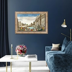 «The Trevi Fountain, Rome» в интерьере в классическом стиле в синих тонах
