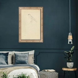 «A Hedge Sparrow» в интерьере классической спальни с темными стенами