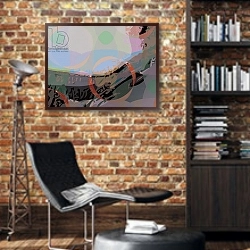 «Mona 9» в интерьере кабинета в стиле лофт с кирпичными стенами