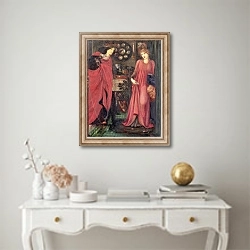 «Fair Rosamund and Queen Eleanor» в интерьере в классическом стиле над столом
