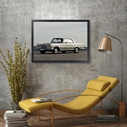 «Mercedes-Benz 220SE Coupe (W111-W112) '1961–65» в интерьере в стиле лофт с желтым креслом