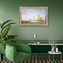 «Venice» в интерьере гостиной в зеленых тонах