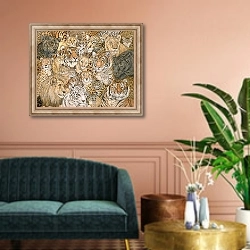 «Wild Cat-Spread, 1992» в интерьере классической гостиной над диваном