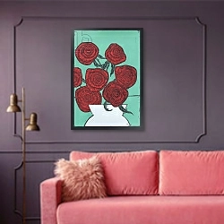 «Red Roses, 2016,» в интерьере в классическом стиле над креслом