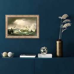 «Shipwreck off a Rocky Coast» в интерьере в классическом стиле в синих тонах