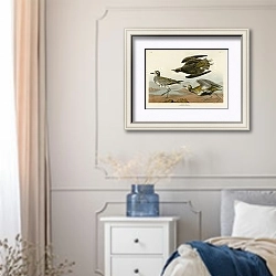 «Golden Plover 2» в интерьере спальни в стиле прованс с синими деталями