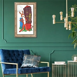 «Harold Hare 64» в интерьере в классическом стиле с зеленой стеной