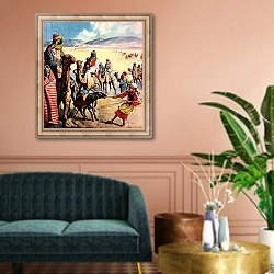«The Travellers of Bible Lands» в интерьере классической гостиной над диваном