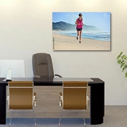 «Пробежка по пустынному пляжу» в интерьере офиса над столом начальника