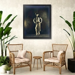 «Gray, Gilda» в интерьере комнаты в стиле ретро с плетеными креслами