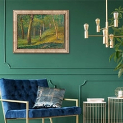 «Sous-Bois» в интерьере в классическом стиле с зеленой стеной