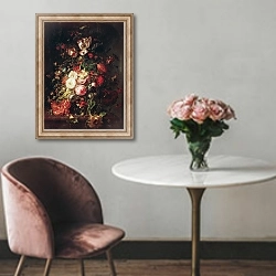 «Flowers and Fruit 2» в интерьере в классическом стиле над креслом