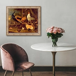 «Poultry, c.1670» в интерьере в классическом стиле над креслом