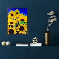 «Sunflower relief, 1999» в интерьере в классическом стиле в синих тонах