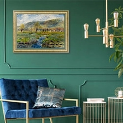 «La prairie» в интерьере в классическом стиле с зеленой стеной