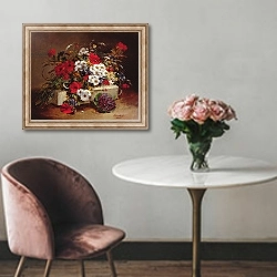 «Poppies and Daisies 2» в интерьере в классическом стиле над креслом