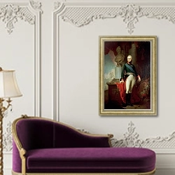 «Портрет Александра I 4» в интерьере в классическом стиле над банкеткой